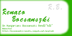 renato bocsanszki business card